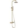 MICE COLLECTION MICE BDD038/OC - Set asta per monocomando estensibile da 82 cm a 115 cm in acciaio inox - Colonna monocomando con spruzzatore, manico per soffione oro spazzolato