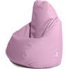 Avalon - Pouf Poltrona Sacco Medium in Similpelle Jazz, Puffo per Sedersi Ergonomico da Interno, Pouf a Sacco Impermeabile, Comoda Poltrona Sacco Moderna, Made in Italy(68x68x107cm- Lilla)