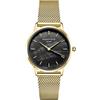 Rosefield Orologio da donna con bracciale in maglia di acciaio inossidabile nero e oro Pearl Edit 36mm