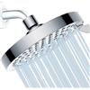 JINYOMFLY Soffione Doccia Rotondo 15CM, 7 Modalità Soffione Doccia Fisso a Pioggia, Testa Doccia Anticalcare Regolabile 360°