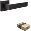 APECS Maniglia per porte interne, nera opaca, moderna, per porta di casa e porta interna, con rosette quadrate, maniglia con materiale di fissaggio, modello Regulus