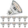 Allesgute Confezione Da 10 Lampadine LED MR16 GU5.3, Bianco Caldo 3000K, 5W Equivalente A Lampadina Alogena 45W, AC/DC 12V LED Spot MR16 Luminoso 480LM, Angolo Di Emissione 120° Ø50x45mm, Non Dimmerabile