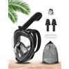 USHOP Maschera da Snorkeling per Adulti,Maschera Subacquea con Visuale Panoramica 180° Design Pieno Facciale,Anti-Nebbia,Compatibile con Videocamere Sportive Maschera per Immersioni per Adulti