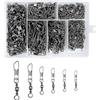 QMLING Set di 300 mulinelli da pesca con cuscinetti a sfera, moschettone vertebrale da pesca con scatola di smistamento, accessori da pesca, 6 misure 5# 7# 8# 10# 12# 14#