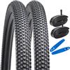 YunSCM 2 confezioni copertoni 26x2.125 ETRTO 57-559 Plus 2 confezioni Camera d'aria 26x1.75/2.125 AV32mm Valve compatibile bike 26 pollice Pneumatici 26x2.125