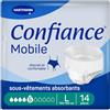 Confiance Mobile - Slip assorbenti per uomini e donne, livello di assorbimento = 5 gocce (perdite urinarie medie) - Discreti ed efficaci, pH neutro alla pelle, taglia L, 14 unità