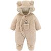 Fewlby Pagliaccetto Bambino, Tute da Neve Inverno Tutina con Cappuccio Jumpsuit Manica Lunga Abbigliamento, 3-6 Mesi