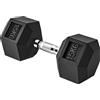 HOMCOM Manubrio 15 kg Esagonale con Impugnatura Antiscivolo, Utilizzabile in Casa e all'Aperto, in Acciaio e Gomma, Ø15.5x33.6 cm, Nero | Aosom Italy