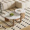 GL Store Set di Tavolini da Salotto Moderni Incastonati, Utilizzabili come Tavolino da Caffè o Comodini, Design Versatile, 70x70x35 cm+50x50x45,5 cm, Naturale