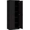 HOMCOM Buffet cucina, mobile cucina archiviazione con doppia porta e 2 ripiani regolabili, 60 x 40 x 160 cm, nero | Aosom Italy