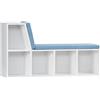 HOMCOM Libreria banco 2 in 1 con 5 compartimenti di archiviazione e 2 cuscini 108 x 30 x 60 cm bianco e blu | Aosom Italy