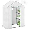 Outsunny Serra da giardino con 1 porta 1 finestra 3 livelli per Verdure Piante Fiori Tela PE 143 x 74 x 190 cm bianco | Aosom Italy