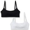 Amazon Essentials Reggiseno da Allattamento Comodo in Jersey di Cotone Donna, Pacco da 2, Bianco/Nero, M