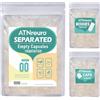 ATNreuro Capsule Vegetali Vuote Taglia 00 Separate (1000 pezzi), Trasparenti, Vegetariano, Compatibile con il Riempimento di Capsule Taglia 00