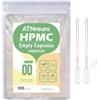 ATNreuro Capsule Vegetali Vuote Taglia 00 (1000 pezzi), con 2 Micro Cucchiai, Vegetariano Trasparente, Compatibile con il Riempimento di Capsule di Dimensioni 00