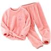 LTWOTEJNG Pigiama in pile per bambini e bambine, invernale, a maniche lunghe, con stampa a fumetti, 2 pezzi, abbigliamento da polizia, pigiama per bambini, Colore: rosa., 13-14 Jahre
