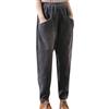 Generisch 7/8 Pantaloni Donna 36 Pantaloni in Velluto a Coste da Donna Casual Elastico Vita Alta Gamba Dritta Pantaloni Larghi Comodi con Tasca Pantaloni Donna Nero Strisce Bianche Grigio, XXXL, Grigio,