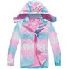 Generisch Giacca a vento per bambini e ragazze, impermeabile, con cerniera, con cappuccio, cappotti leggeri, casual, imbottiti, per bambini, a, 9-10 Anni