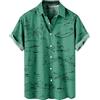 Generic Camicie hawaiane da uomo Camicie estive casual Aloha Party Beach Shirt da uomo con stampa tropicale casuale camicia abbottonata risvolto manica corta Boho camicie vintage camicia a maniche corte