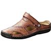 Generisch Zoccoli da uomo in pelle chiusa, 2025, pantofole estive da spiaggia, sandali da giardino con plantare in morbido, comodo, traspirante, da giardino, Colore: rosso, 39 EU