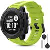 CHULN Cinturino di ricambio per smartwatch da 22 mm, compatibile con Garmin Instinct/Instinct 2/Solar/2 Solar, regolabile, sportivo, in morbido silicone, cinturino di ricambio per smartwatch (senza