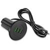 Kinberry Hub da tavolo USB, passacavo da tavolo con 4 porte USB, passacavo da tavolo, distributore USB, adattatore per computer portatile, telefono cellulare