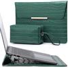HYZUO 15-16 Pollici Donna Custodie per PC Portatili con Supporto per MacBook Pro 16 M4/M3/M2/M1 2025-2019, Pro 15, XPS 15, con Borsa Accessori, Modello Coccodrillo Verde