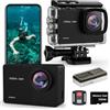 TIMNUT 4K 60FPS Action Cam, 40M Fotocamera Subacquea con scheda SD da 128 GB, 48MP HD WIFI Videocamera con Telecomando,EIS Telecamera Sott'acqua,2x1350mAh Batterie e Accessori di Montagg