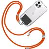 TBOC Cordino Catenella Laccio Strap Porta Cover [Arancio] con Toppa di Fissaggio [Nero] per Telefono Cellulare da Collo - Tracolla Catenina con cordini Accessori Telefoni Universale Laccetti