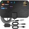 beseloa Antenna TV Interior, 220 km di autonomia Antenna TNT Potente Amplificatore di segnale interno con Cavo coassiale Supporta TV HD, 4K HDTV DTMB VHF UHF FM DVB-T DVB-T2