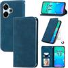 Cracedily Cover per Xiaomi Redmi 13 4G Case, Custodia Cover Pelle Premium Portafoglio con Porta Carte Magnetica Supporto Protezione Flip Case Custodia per Poco M6 4G, Blu-verde