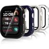Bigqin 4PCS Cover Compatibile con Huawei Watch D2, [Con Vetro Temperato] 9H HD Anti-Graffio Custodia Protettiva Telaio Rigida PC Cover Protezione - Trasparente, Nero, Blu, Avorio