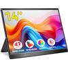 Magedok Monitor portatile 4k, monitor portatile USB C da 14 pollici, monitor di gioco HDR Adobe 95% a 10 bit con USB C/HDMI/Mini DP compatibile con console di gioco/PC/Superficie