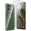Fhyeugfy Cover per Motorola Moto G56 5G Custodia con 2 Pezzi Pellicola Vetro Temperato,Ultra Sottil Morbida [Antiurto] Trasparente Silicone Protettiva Case