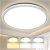 Swoieltr Plafoniera LED Ultra Sottile con Telecomando, Dimmerabile (3000K-6500K), 24W, IP44 Ø30cm (Spessore 2,4cm) | Lampada da Soffitto per Cucina, Camera da Letto, Bagno, Camera dei Bambini