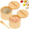 LWZko Barattolo Sale, Scatola per Spezie, con Coperchio Girevole Magnetico, con Coperchio Girevole Magnetico per Condimento Cucina (1, Circolare