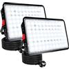 Indmird Faretto LED da Esterno 200W, 2 Pezzi Faro LED da Esterno con Spina, Super Luminosa 20000LM 6500K Bianco Freddo Faretti Led Esterno IP66 Impermeabile Faro led per Giardino,Cortile,Garage,Corridoio