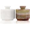 MARBLOUS KRAFTS Contenitori in onice bianco e verde 7,6x7,6cm, portagioie, sale, pepe, portaoggetti