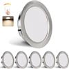 YindaLux Faretti da Incasso a LED 230V Dimmerabili 4000K IP44 55-58mm 6PCS Nichel