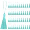 QUARKZMAN 45Pz Nappe per Segnalibri Setose Nappine Colorate Artigianali Fatte Mano Mini Nappes per Decorazioni Morbido Filo per Gioielli Portachiavi Souvenir Laurea Cucito Abiti, Verde Lago