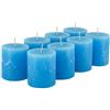 Klocke Kerzen Candele rustiche di alta qualità - 8 pezzi - Candele rustiche/candele dell'Avvento natalizie (turchese, piccole: altezza 8 cm/Ø 7 cm)