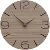 CalleaDesign - Orologio da Parete Smile, Artigianale Made in Italy, 30 cm, Elegante e Silenzioso, Alta Qualità, Idea Regalo Perfetta [legno noce canaletto e cioccolato]