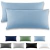 REDKEY Coppia di Federe 40 x 80 cm, Set di 2 Tessuti per Cuscino Letto, con Coperchio Ribaltabile (senza Cerniera), 100% Microfibra è morbida e traspirante，Azzurro