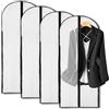 BUCOMTU Custodia Porta Abiti 4 Pezzi 60x120 cm Copriabiti Antipolvere Bianco Custodie per Abiti per Abiti,Vestiti,Cappotti,Camicie,Gonna,Pantaloni
