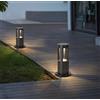 Partenopea Lampione LED palo da giardino 15W decorazione luminosa 1500 lumen per viali sentieri nero a luce calda impermeabile IP65 lampioncino moderno casa ristorante hotel esterni negozi (30 CM ALTEZZA)