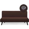 AOUHMN Copridivano Senza Braccioli, Copridivano 2-3 Posti Elasticizzato Impermeabile Universale Spandex Cotone Antigraffio Gatto e Lavabile Protezione per Mobili per Divano Pieghevole,Caffè,190×210cm