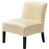 CHNSHOME Copripoltrona Senza braccioli Coprisedia Accent poltroncina Fodere per sedie Accento Velluto Coprisedia Elasticizzati 1 Posto Beige Chiaro