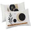 YOOYLLCY Federe Cuscini Divano 70x90 cm Set di 2 Beige Rettangolari Cuscino, Impermeabili Lino Copricuscini con Cerniera Invisibile per Camera Letto da Soggiorno Cuscini da Esterno Europa settentrionale T-7964