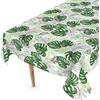 ANRO Tovaglia cerata, lavabile, rettangolare, rotonda, ovale, 180 x 140 cm, con bordo tagliato, foglie di palma verde