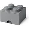 Room Copenhagen- Cassettiera mattoncino Lego 4 Bottoni, 1 cassetto, Cassa portaoggetti impilabile, 4.7 l, Grigio Scuro, Colore, 40051754